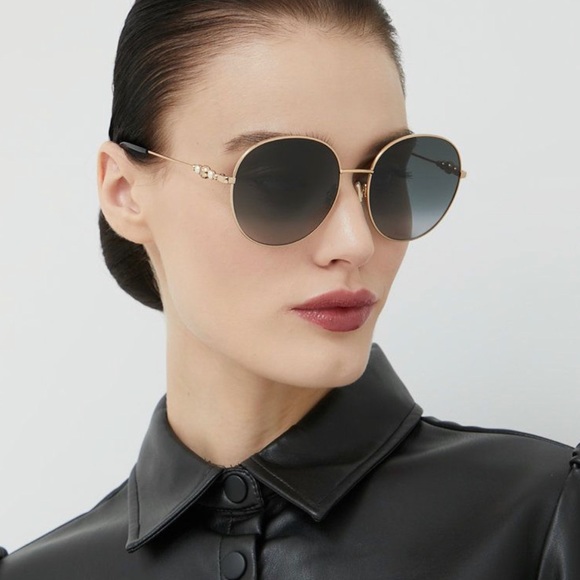 JIMMY CHOO BRAND NEW ROUND OVERSIZED GREY WOMEN SUNGLASSES JIMMY CHOO - Picture 5 of 11